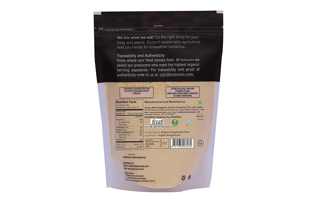 Bytewise Organic Chana Besan (Bengal Gram Flour)   Pack  1 kilogram